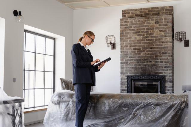 person inspecting a property interior
